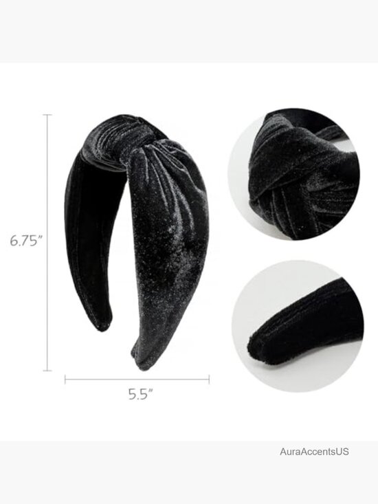 Wide Knotted Velvet Headband, Top Knot, Luxe Soft Fabric, Women\'s Hair Accessory main image 5